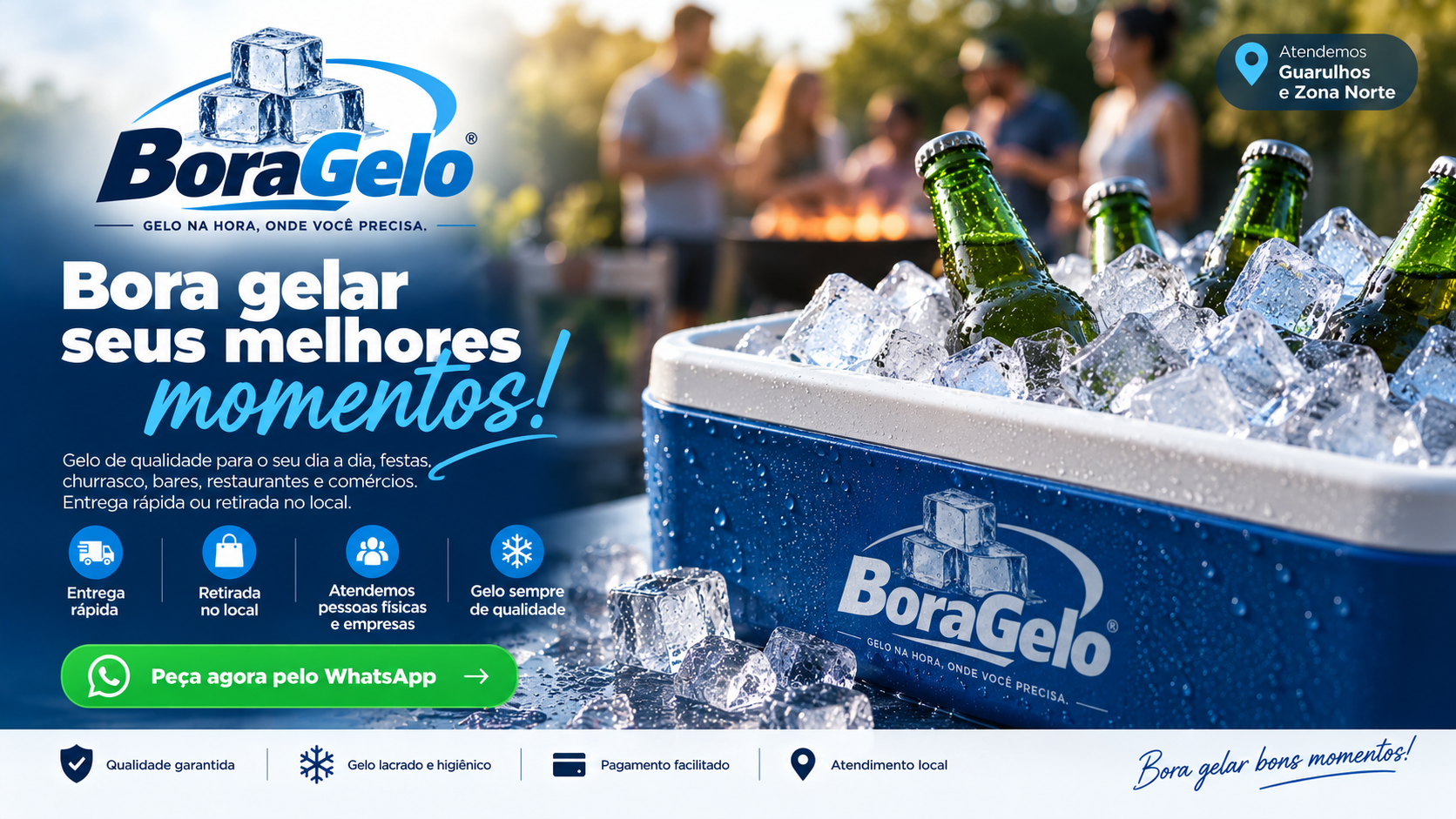 Bora Gelo com gelo em um evento ao ar livre